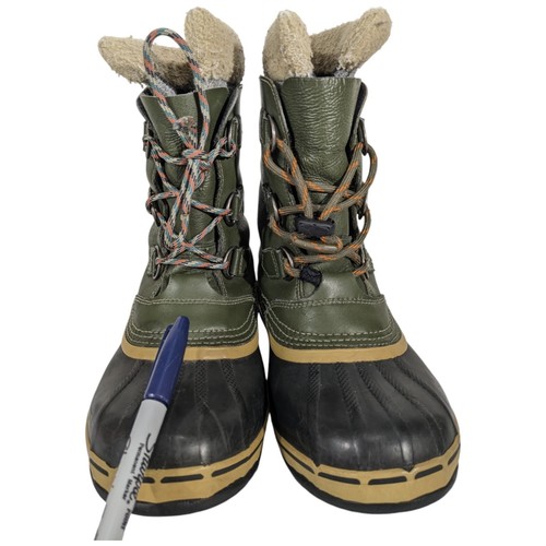 Kids Snow Sorel Boots Green with Fur Size 5 Youth YOOT PAC - Picture 14 of 19