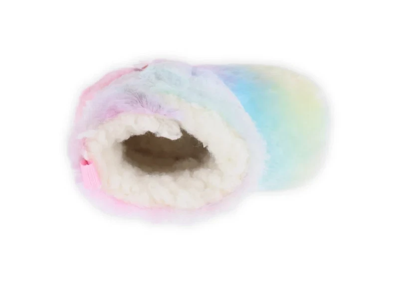 NEW Capelli Baby Booties Pastel Rainbow Faux Fur Boot Slippers size 12-8 months - Image 4 of 4