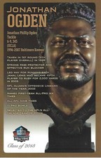 Jonathan Ogden Baltimore Ravens  Football Hall of Fame Bust Card