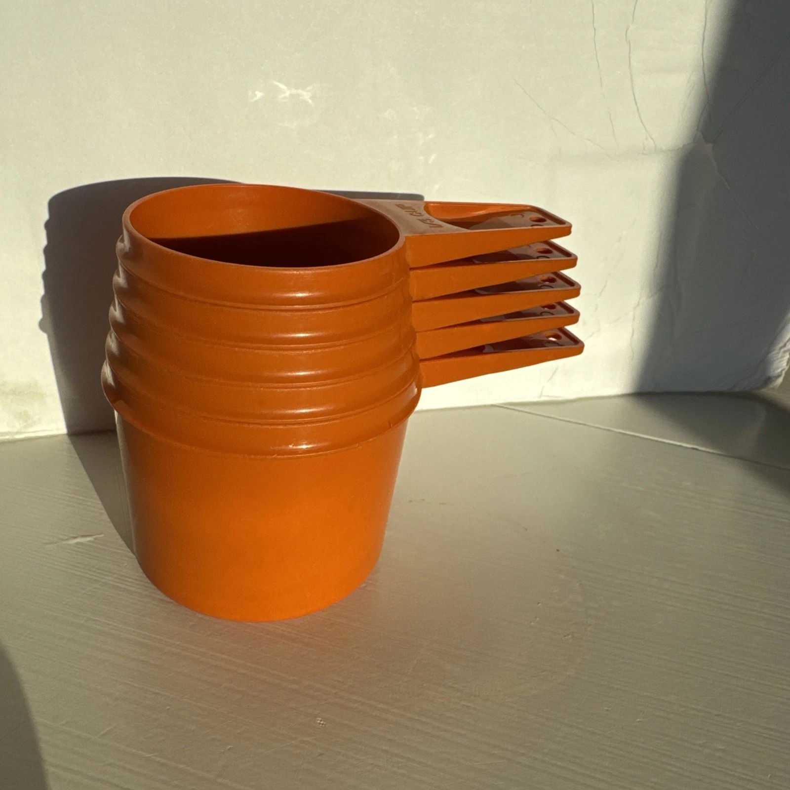 Vintage Tupperware Measuring Cups Set of 5 Nesting Orange