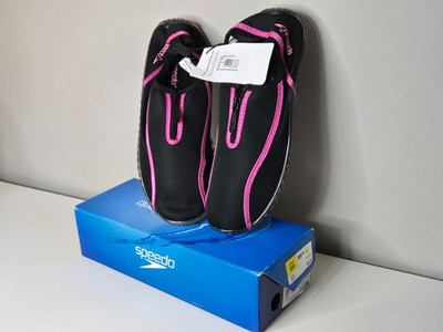 Brand New  Box Women s 8 Speedo Water Zipwalker Shoes / Socks ~ Black & Hot Pink