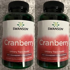 Swanson Cranberry 20:1 Concentrate 2X 180 Sgel For Urinary Tract Health Bladder