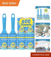 600 Sheets Extra Sticky Lint Rollers for Pet Hair-Easy Spiral Tear Lint Rolle...