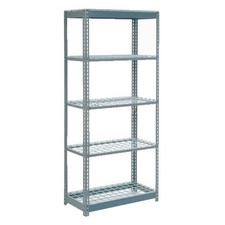 Boltless Heavy Duty Shelving 36"W x 24"D x 84"H 5 Shelves Wire Deck