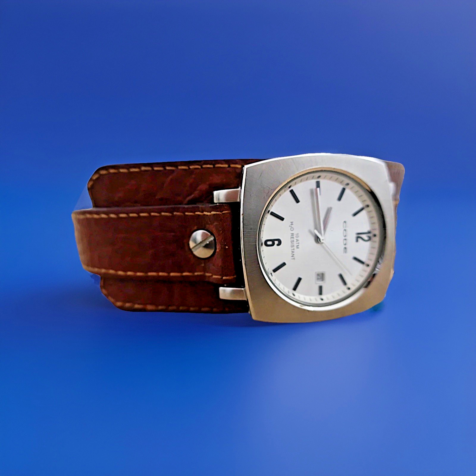 Retro Code Watch Square Case Original Leather Str… - image 2