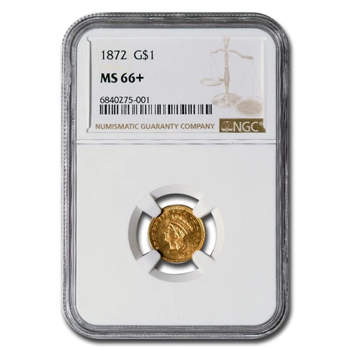 1872 $1 Indian Head Gold MS-66+ NGC