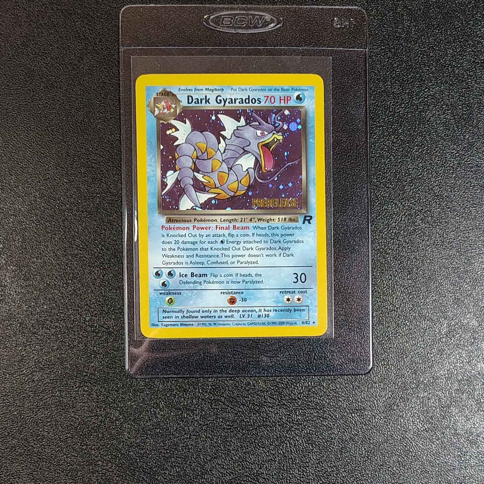 Dark Gyarados (Prerelease) 8/82 Team Rocket Unlimited Holo Pokemon Card 2000 LP