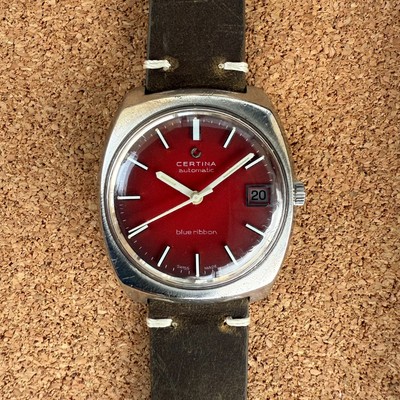 Certina - blaues Band rot - Ref. 5801 300 - 70er Jahre