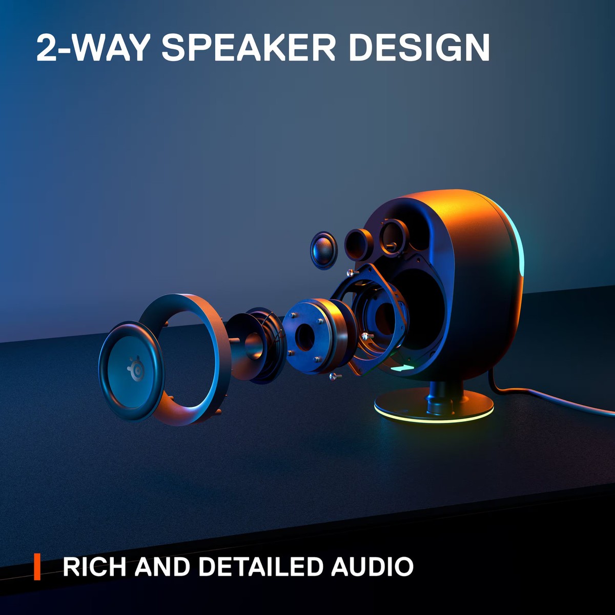 SteelSeries - Arena 7 2.1 Bluetooth Gaming Speakers with RGB