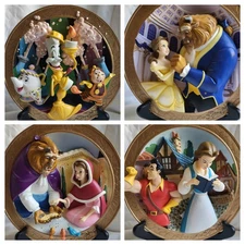 Beauty And The Beast 3d Relief Wall Plate (Complete Set Of 4)