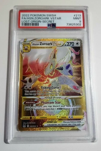 Hisuian Zoroark VSTAR - #213/196 - 2022 Pokemon TCG Lost Origin Holo PSA MINT 9