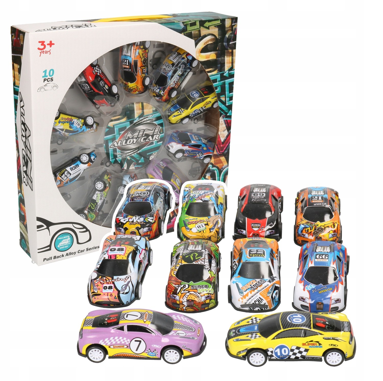 Auta Zestaw 10szt Graffiti 3611, Spielzeugautos, Plastik, 3 Jahre+