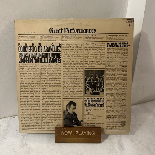 Rodrigo/John Williams – Concierto De Aranjuez - Vinyl LP Spanish - VG+/VG - Picture 2 of 2