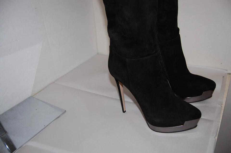 40/US9❤️ BOTAS ALTAS LE SILLA ITALY GAMUZA CUERO PLATAFORMA SOBRE LA RODILLA Foto 3 de 4