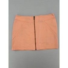 Minifalda vaquera Koxis melocotón albaricoque cremallera completa frontal talla M