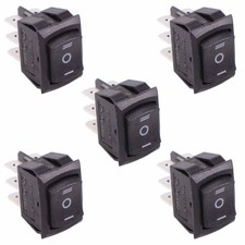 5 x On-Off-On Rectangle Rocker Switch DPDT 10A