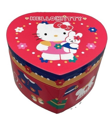 Vintage 2000 Hello Kitty Kreisler Heart Shaped Music Jewelry Box Sanrio w/ Box