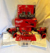 LOT of Milwaukee M12 :Impact-Driver/Hammer-Ratchet-Charger-(2)3.0-Batt&Accs. NEW