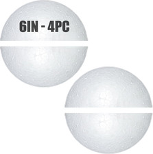 Styrofoam Half Balls 6 Inch,4Pc Large White Half Foam Balls for Crafts, DIY Craf