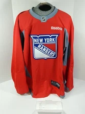 New York Rangers Game Used Red Practice Jersey Reebok NHL 58 DP29905