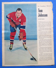 1961-62 La Patrie Colour Photo, TOM JOHNSON, Montreal Canadiens