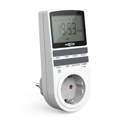 ANSMANN digitale Zeitschaltuhr, 2,1  LCD-Display, 3680W, 10 Schaltzeiten