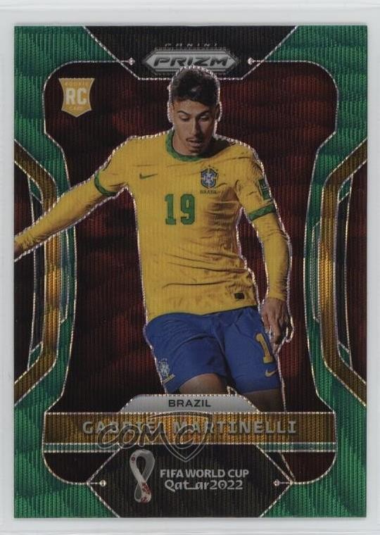 2022 Panini Prizm World Cup Qatar Green Wave Prizm Gabriel Martinelli #29 05is