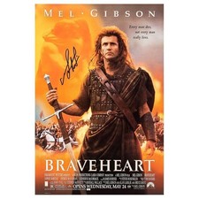 Mel Gibson Signed 1995 Braveheart 27x40 Movie Poster