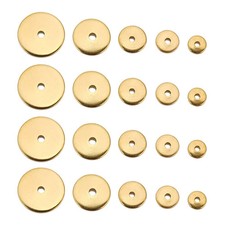 Spacer Beads 50pcs 4-10mm Gold Round Stainless Steel for DIY