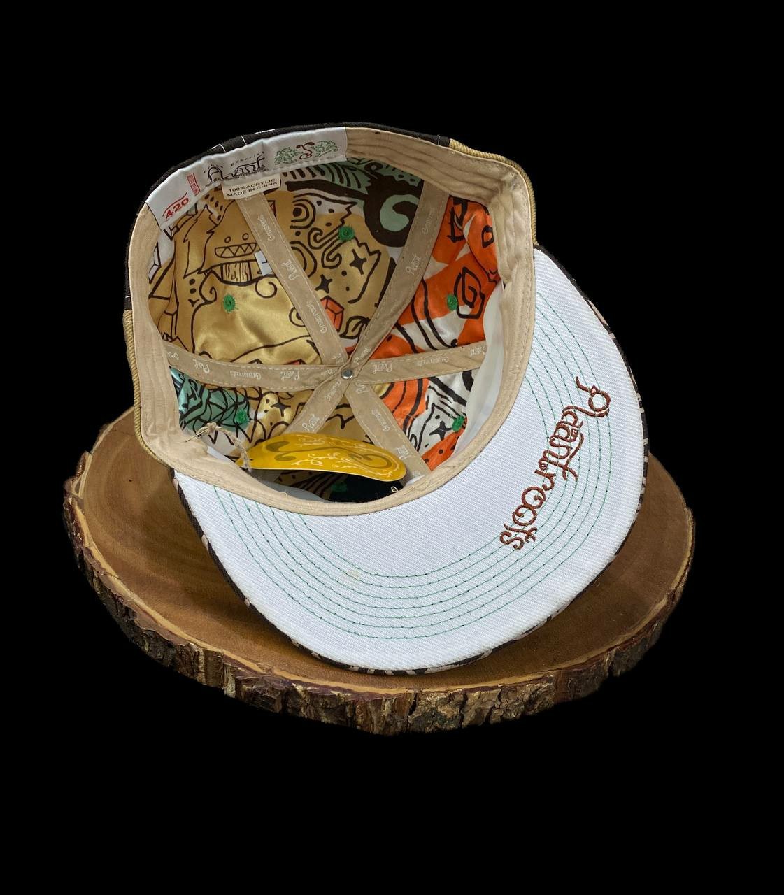 Grassroots California Cap 7 Fitted Hat Plaant Brown Mustard 420 Limit Edit NWT