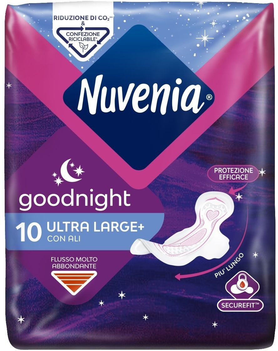Nuvenia – Assorbenti Nuvenia Ultrasottile Notte Con Ali 10 Pezzi