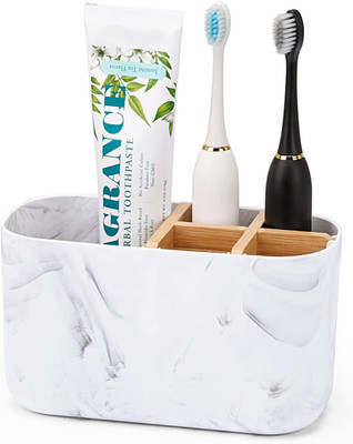 Toothbrush Holders for Bathrooms, 5 Slots Bamboo Toothbrush Holder Kids Electric