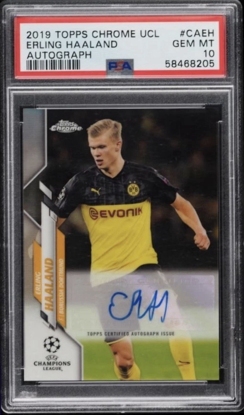 2019 Topps Chrome UCL - Erling Haaland Autograph #CAEH - PSA 10 GEM MT Auto
