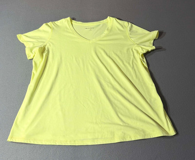 Womens Ideology Pullover T-Shirt Top Plus Size 1X Short Sleeve V-Neck Good Cond!