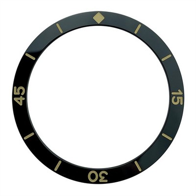 38mm Black Vintage Fathoms Flat Ceramic Bezel Insert with C3 for SKX007 SRPD