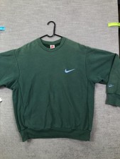 Rare VTG 90s Nike Big Swoosh Sweatshirt USA Green Blue Embroidered Crewneck XL