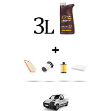HOFFCAR Kit tagliando 4 FILTRI e 3L OLIO per Citroen Nemo 1.3 HDi 55kw Dal 2010
