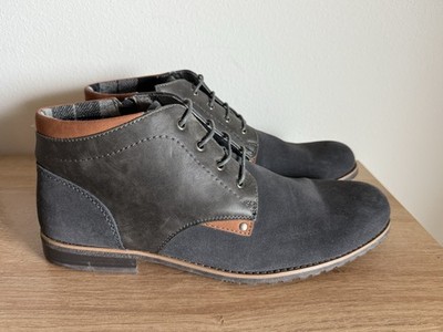 Bruno Marc Adam H2 Gray Suede Leather Casual Zip Ankle Boots Men s Size 13