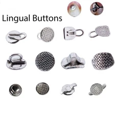 Dental Orthodontic Lingual Button Crimpable Mesh Base Hook Bondable Button Chain