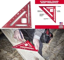 Milwaukee MLSQ070 7" Reinforced Frame Rafter Shop Speed Square NICE!