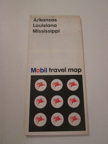 Vintage 1971 Mobil Arkansas Louisiana Mississippi Oil Gas Travel Road Map