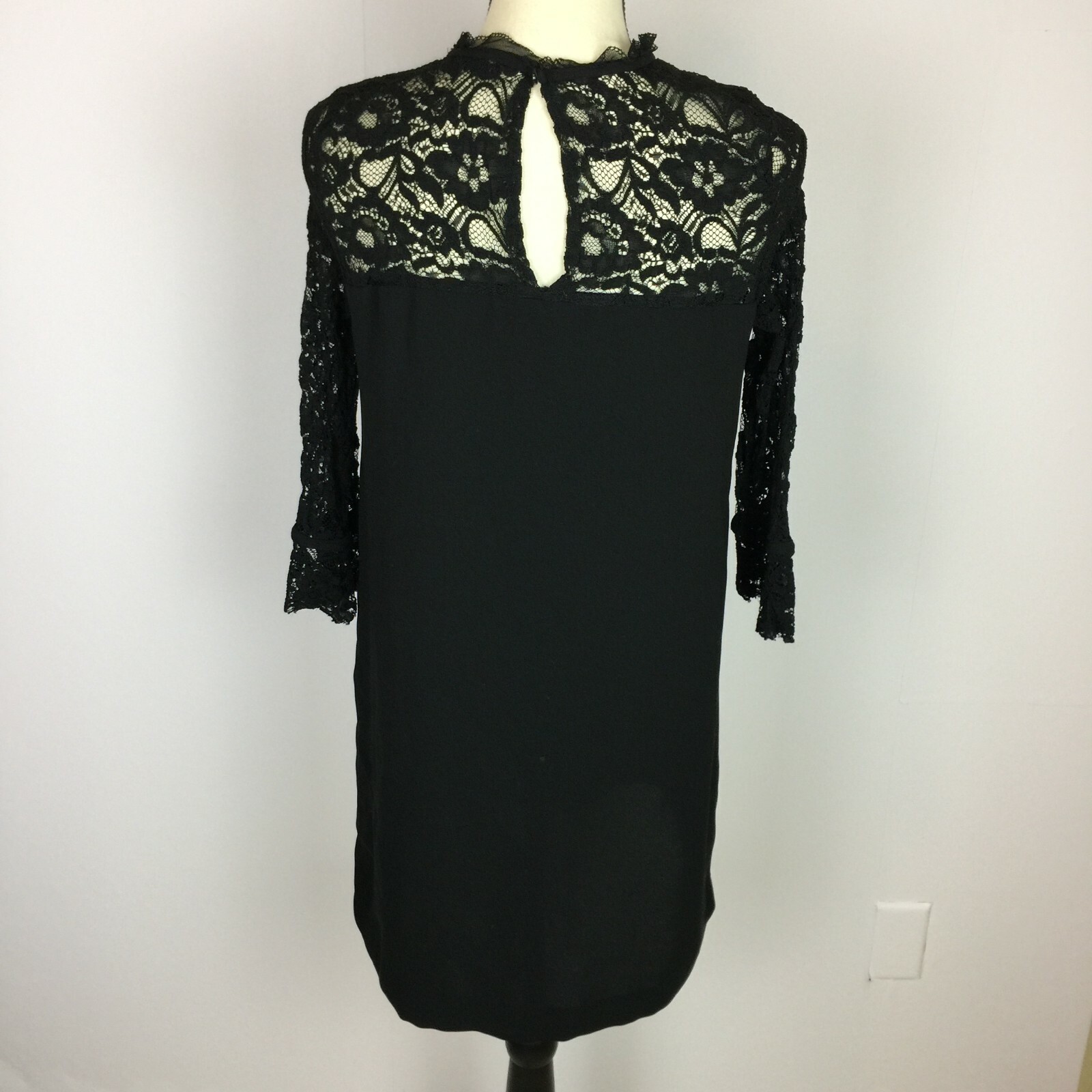 ZARA Basic Collection Sz S Black Shift Dress Long… - image 3
