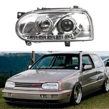 1PCS Left Headlight Headlamp Assembly With LED For VW GOLF III Mk3 GTI 1992-1998