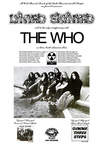 UNKNOWN Lynyrd Skynyrd - 1973 - The Who - Tour Promotional Poster