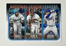 2024 Topps Series 1 Arraez / Acuna Jr. / Freeman #206 NL Batting Avg Leaders