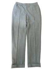 Zara Gray Pull On Comfort Dress Pants Size S Cuffed Tapered