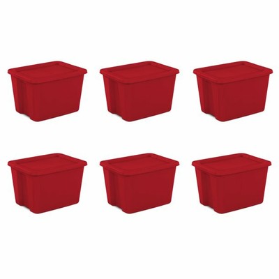 red sterilite storage containers