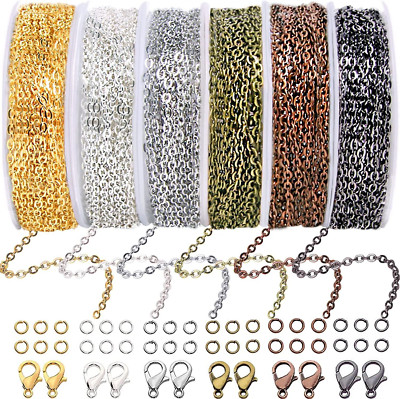 Jishi Chains Jewelry Making Supplies, 60ft Cable Select Size