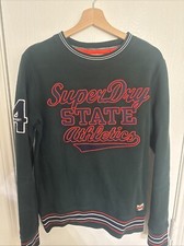 Men's Green Superdry Athletic Sweatshirt Medium M  EU Cut Good Condition