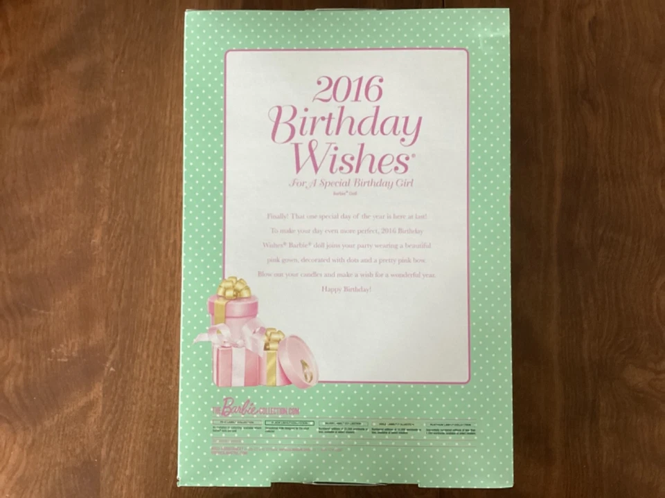 Muñeca Barbie 2016 deseos de cumpleaños etiqueta rosa afroamericana negra sin usar, en caja Foto 3 de 4